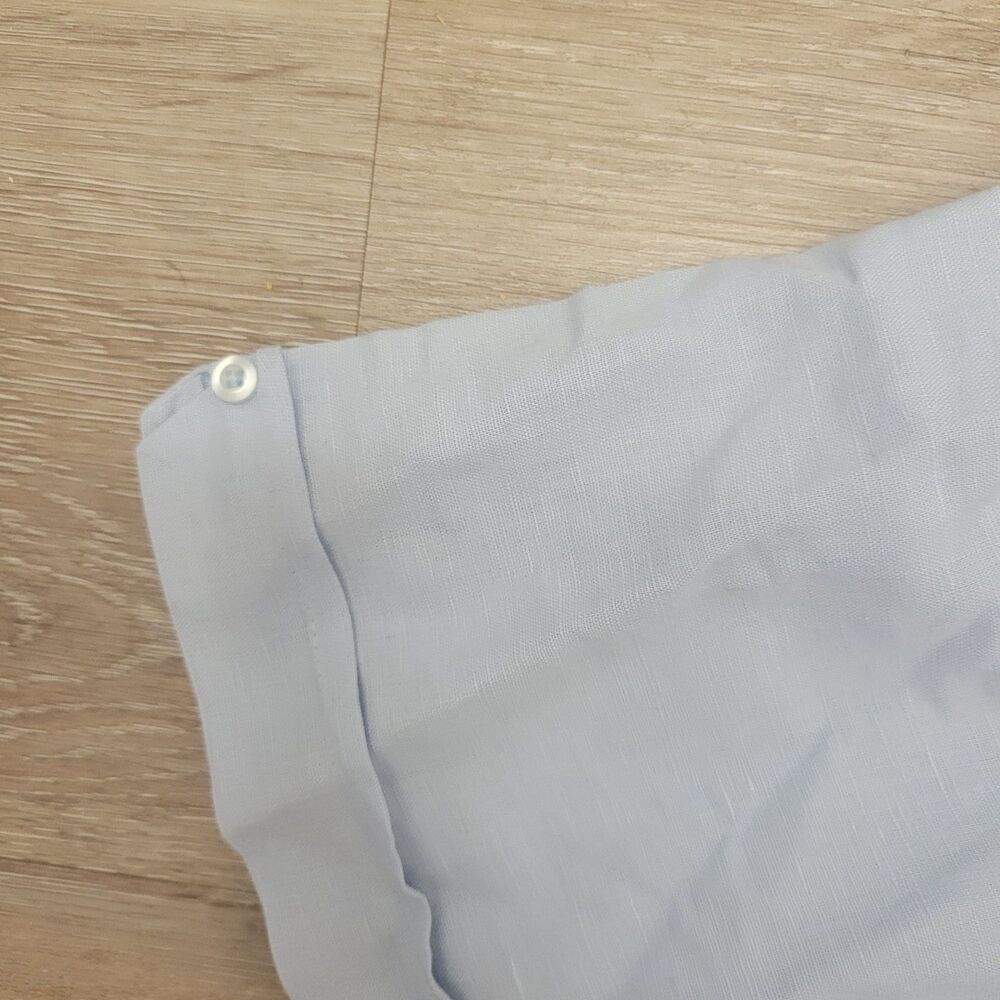 Cubavera Linen Button Up Light Blue Shirt Cross Hatch detail Size Large - Picture 6 of 6